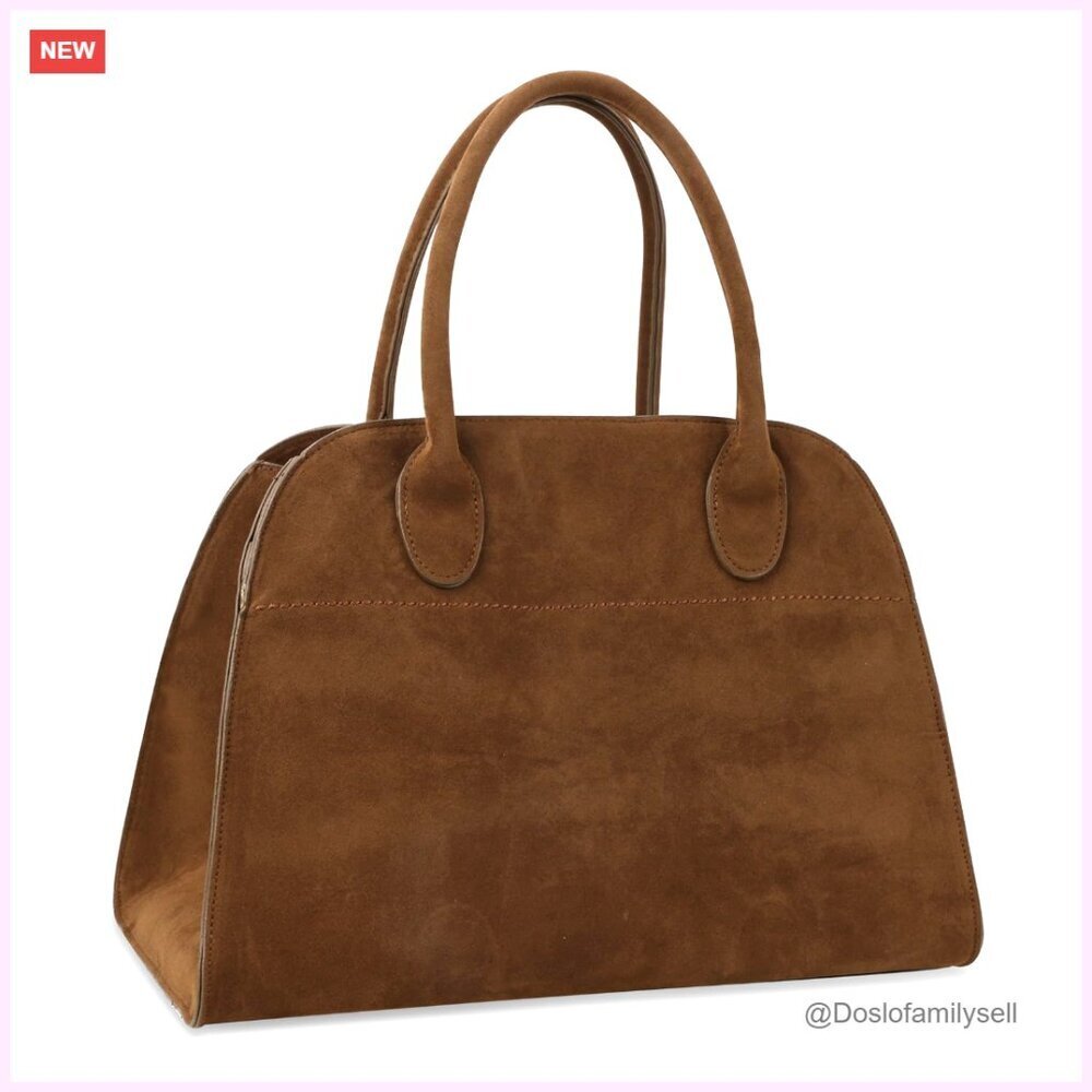 Vegan Suede Tote Bag Vintage Top Handle Shoulder Satchel Office Travel